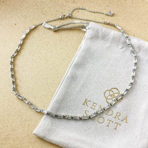 NEW Kendra Scott Silver White Crystal Juliette Strand Necklace